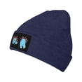 thumbnail image 1 of ZICANCN Funny Monster Cute Shush Knit Beanie Hat, Winter Cap Soft Warm Classic Hats for Men Women, Navy Blue, 1 of 8