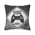 thumbnail image 1 of ZICANCN Gamer Zone Gray Sign Decorative Throw Pillow Covers, Bed Couch Sofa Decorative Knit Pillow Covers for Living Room Farmhouse, 12"x12", 1 of 8