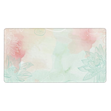 ZICANCN Gaming Mouse Pad, Elegant Floral Line Flower Art Large Mouse Mat Desk Pad, Keyboard Mouse Mat, 15.8x29.5 inch