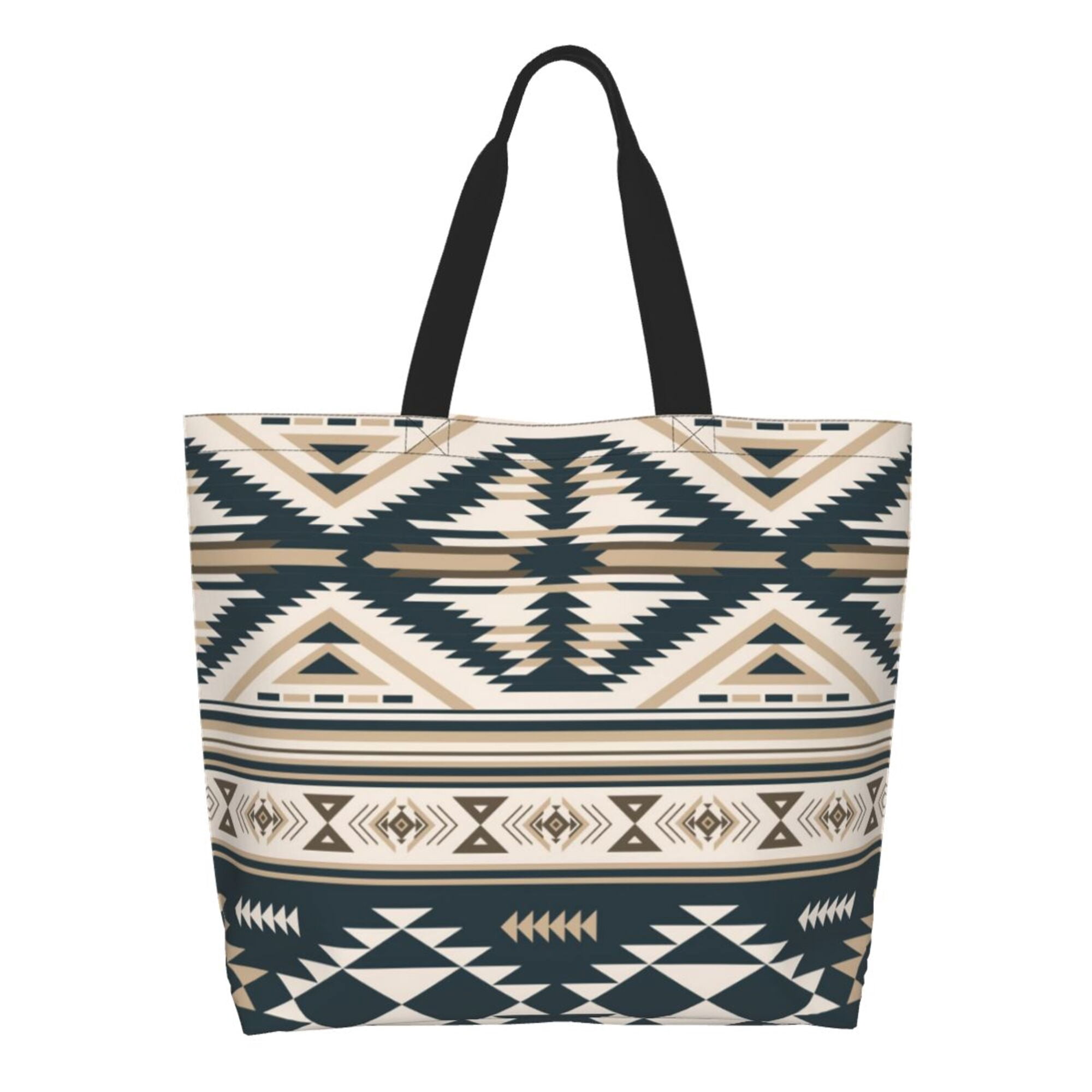 ZICANCN Geometric Native Aztec American Blue Tote Bag, Grocery