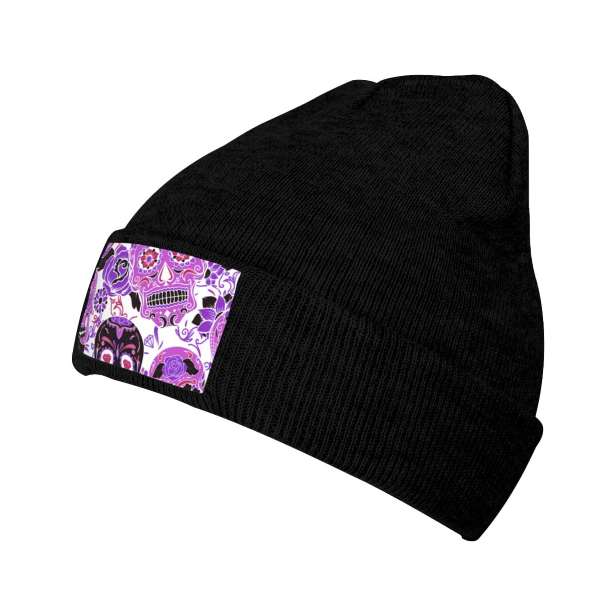 ZICANCN Gothic Purple Skeleton Skull Knit Beanie Hat, Winter