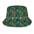 thumbnail image 1 of ZICANCN Green Christmas Stocking Gifts Bucket Hat , Unisex Print Double-Side-Wear Bucket Hat for Golf Fishing Beach Outdoor, 1 of 5