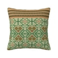 thumbnail image 1 of ZICANCN Green Paisley Checkered Stripe Throw Pillow Covers, Bed Couch Sofa Knit Decorative Pillow Covers for Living Room Farmhouse, 20"x20", 1 of 8