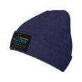 thumbnail image 1 of ZICANCN Greeting Patterns Knit Beanie Hat, Winter Cap Soft Warm Classic Hats for Men Women, Navy Blue, 1 of 8