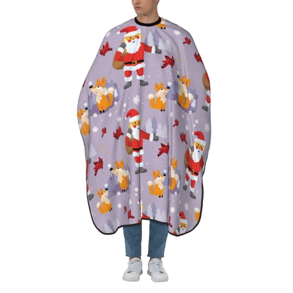 ZICANCN Hair Cutting Cape for Adults, Cartoon Santa Purple Cape Salon Barber Cape for Hair Stylist Shampoo Capes Waterproof, 55x66 Inches