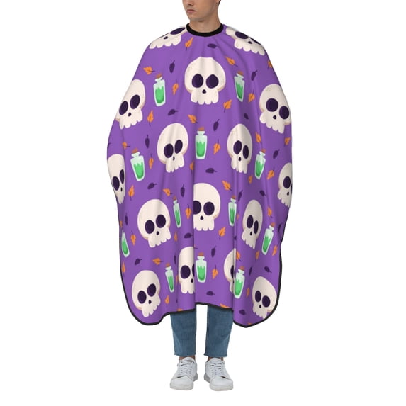 ZICANCN Hair Cutting Cape for Adults, Skull Fantasy Sparkle Pumpkin Cape Salon Barber Cape for Hair Stylist Shampoo Capes Waterproof, 55x66 Inches