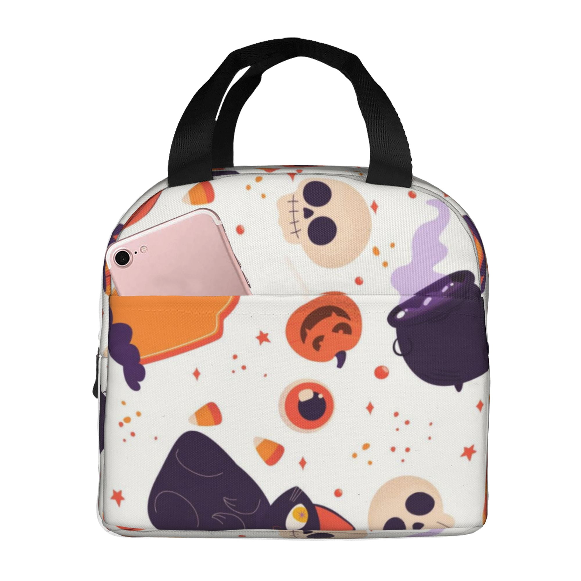 ZICANCN Insulated Lunch Bag for Women Men, Spooky Halloween Scary Cat ...