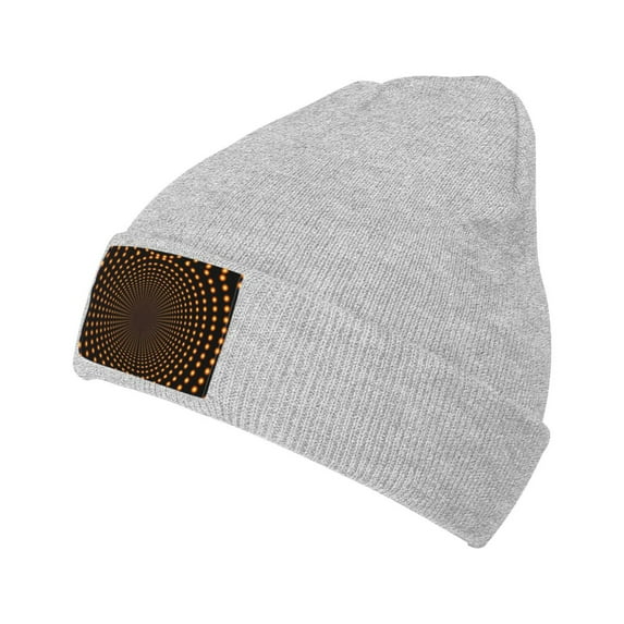 ZICANCN Knit Beanie Hat-Background Multicoloured Winter Cap Soft Warm Classic Hats for Men Women Rings Circles Waves