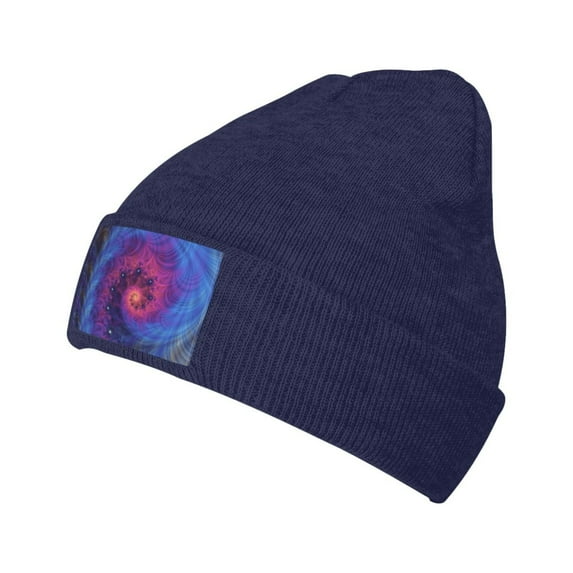 ZICANCN Knit Beanie Hat-Blue Dark Vortex Fractal Winter Cap Soft Warm Classic Hats for Men Women Abstract