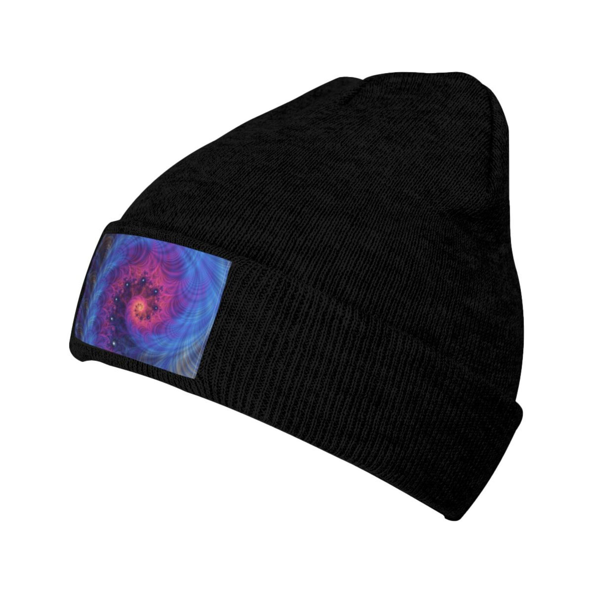 ZICANCN Knit Beanie Hat-Blue Dark Vortex Fractal Winter Cap Soft