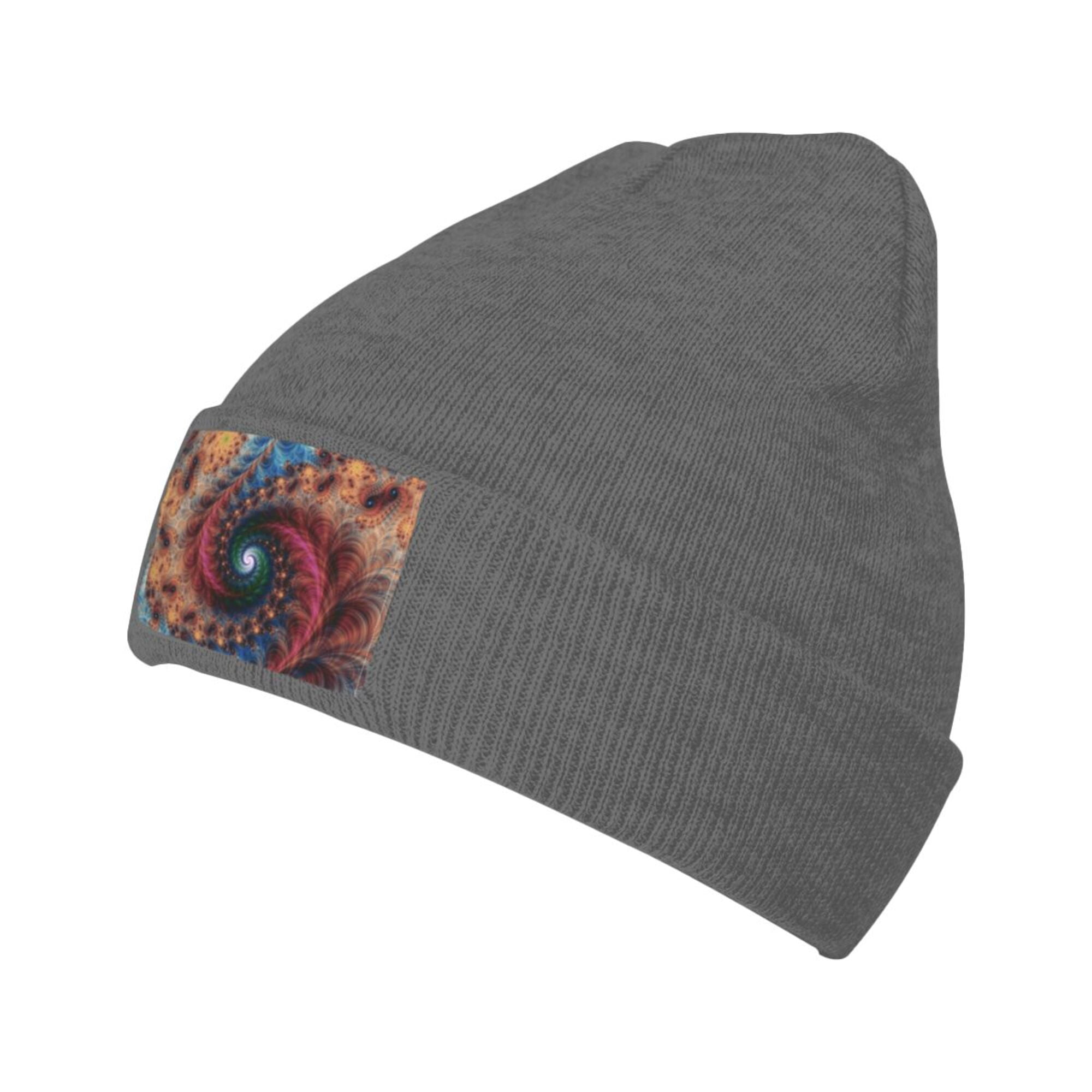 ZICANCN Knit Beanie Hat-Colorful Fractal Spiral Winter Cap Soft
