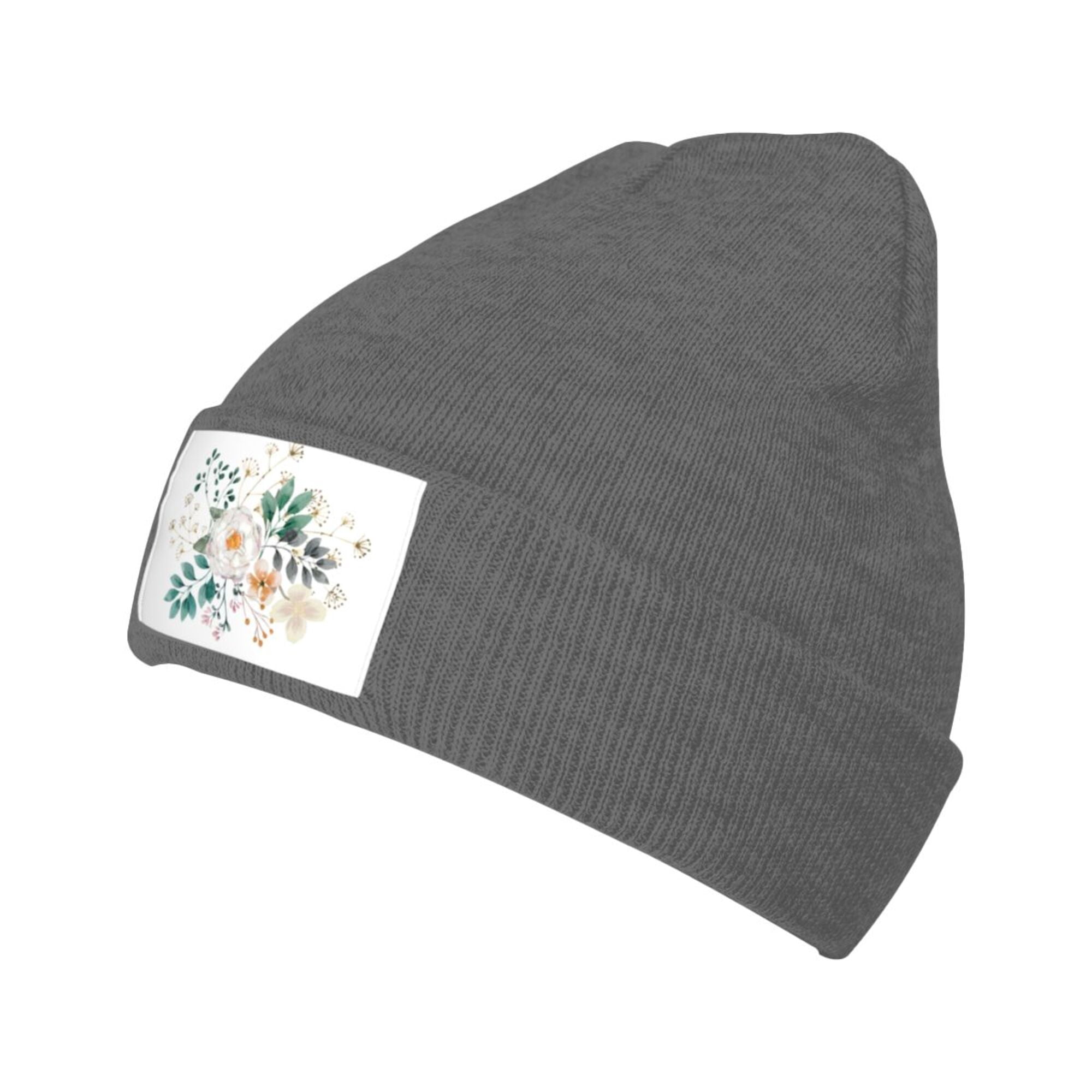 ZICANCN Knit Beanie Hat-Flower Daisy Leaves Winter Cap Soft Warm