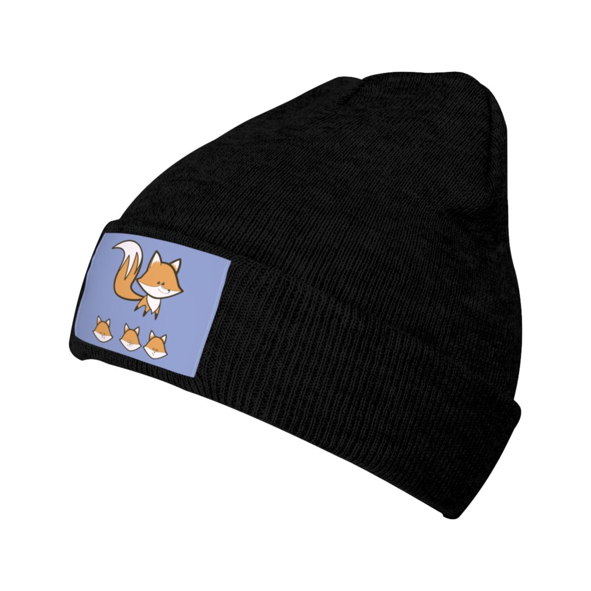 帽子 Bucktail Knit Beanie ZICANCN Knit Beanie Hat-Foxes Pups Animals Winter Cap Soft Warm