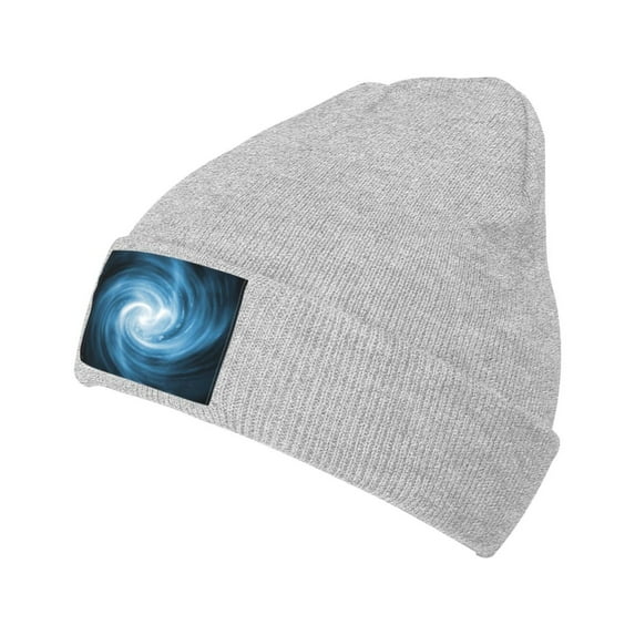 ZICANCN Knit Beanie Hat-Fractal Blue Swirl Winter Cap Soft Warm Classic Hats for Men Women Vortex Abstract Background
