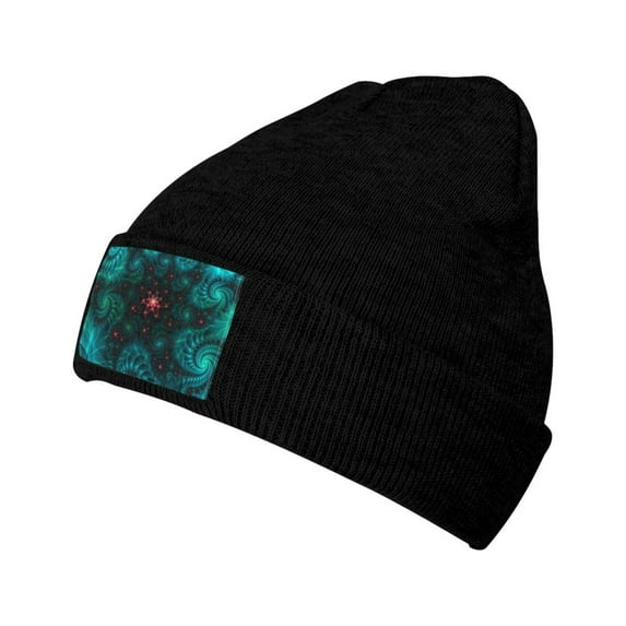 ZICANCN Knit Beanie Hat-Green Spiral Mandela Winter Cap Soft Warm Classic Hats for Men Women Abstract
