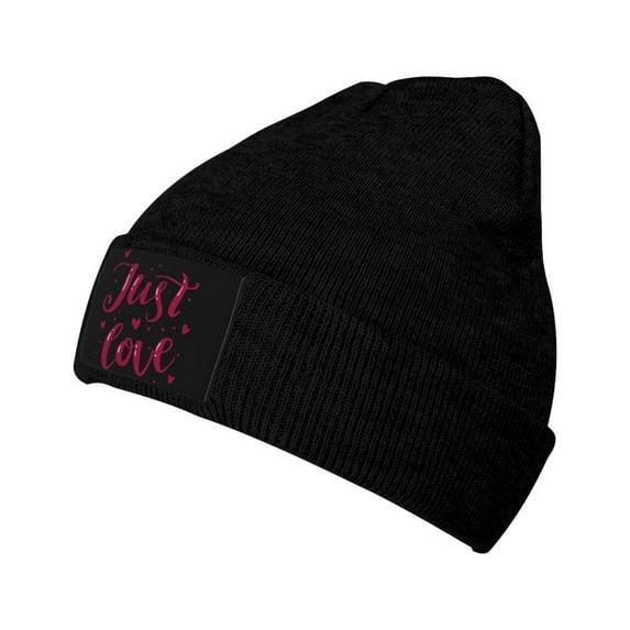 ZICANCN Knit Beanie Hat-Just Love Winter Cap Soft Warm Classic Hats for Men Women Red