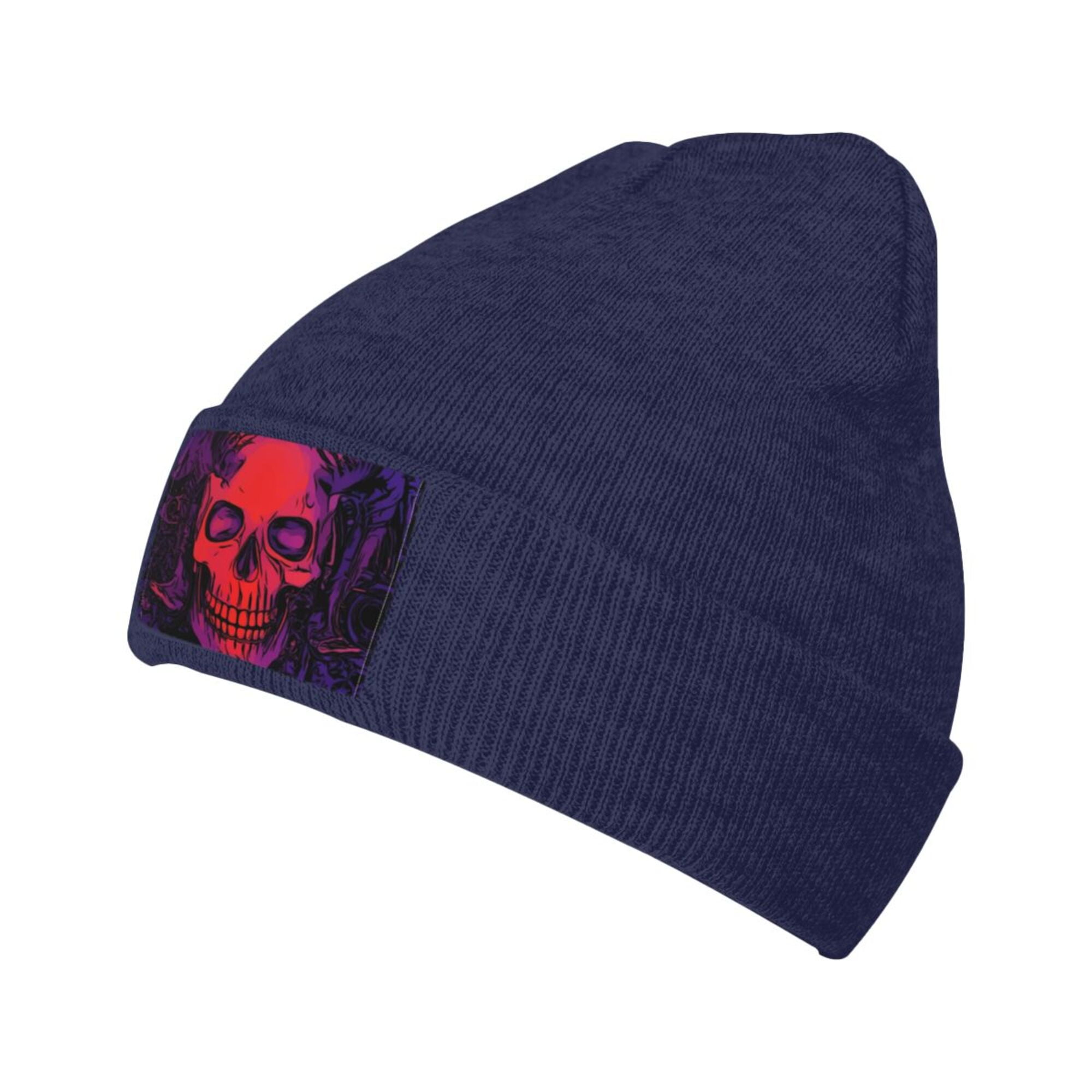 ZICANCN Knit Beanie Hat-Skull Purple Death Goth Winter Cap Soft