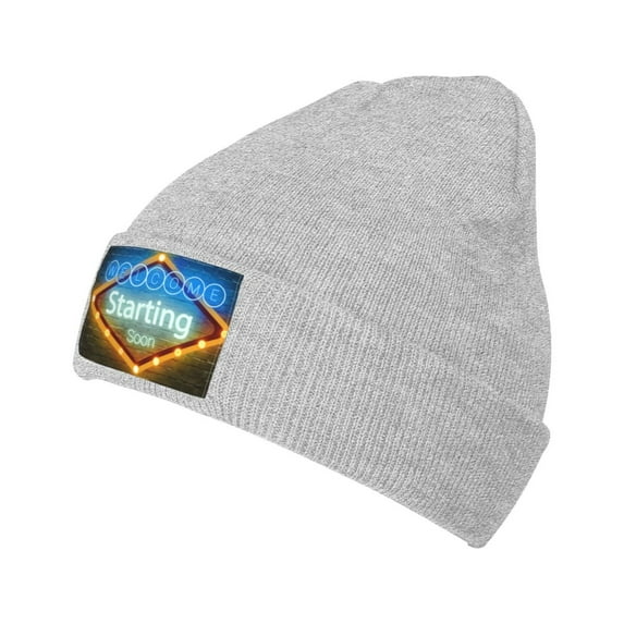 ZICANCN Knit Beanie Hat-Welcome Starting Soon Sign Winter Cap Soft Warm Classic Hats for Men Women INS Style