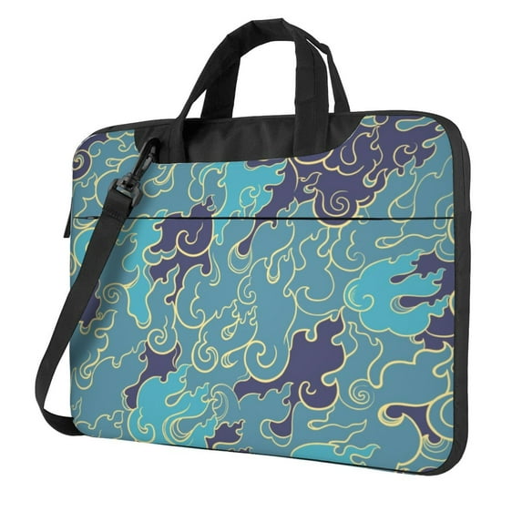 ZICANCN Laptop Case 13 inch, Blue Puffy Clouds Work Shoulder Messenger Business Bag for Women and Men