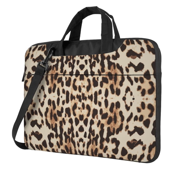 ZICANCN Laptop Case 13 inch, Funky Leopard Print Work Shoulder Messenger Business Bag for Women and Men