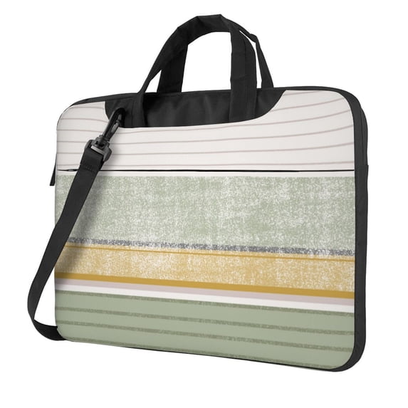 ZICANCN Laptop Case 13 inch, Simple Orange Green Stripe Work Shoulder Messenger Business Bag for Women and Men