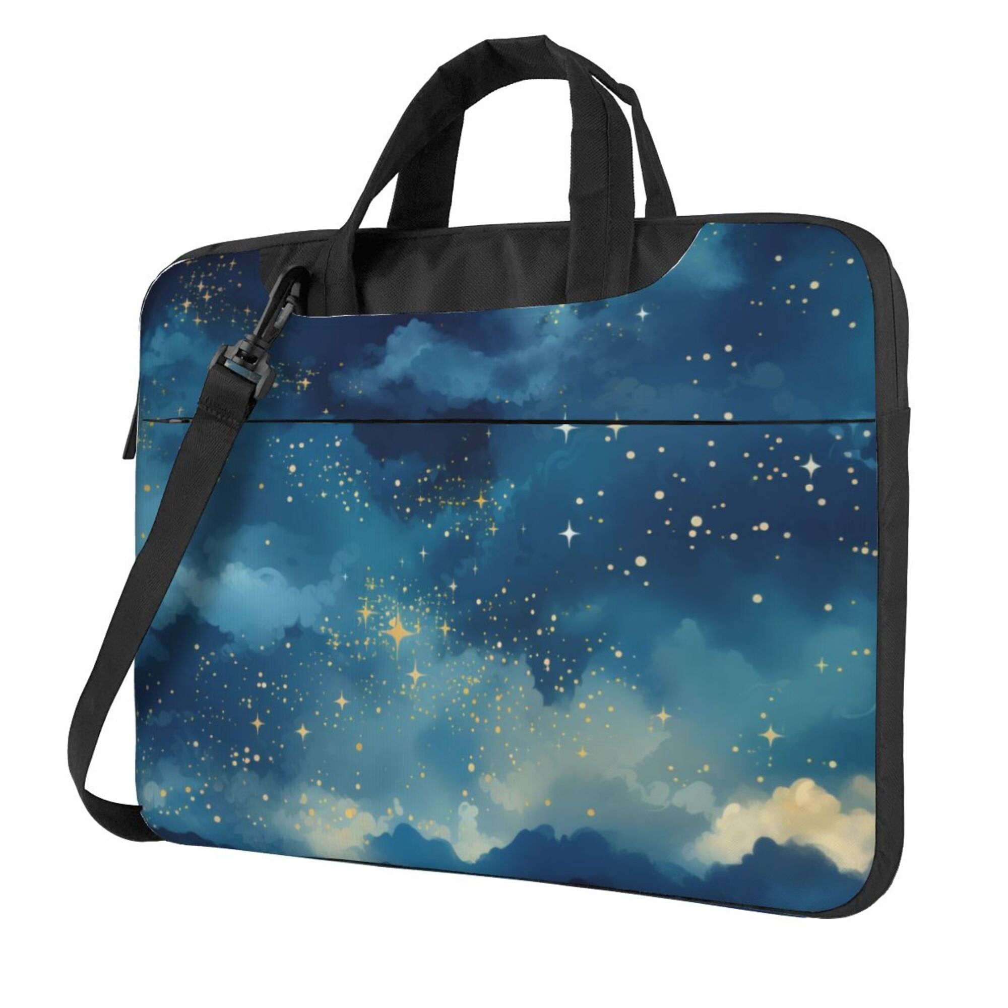 ZICANCN Laptop Case 14 inch, Golden Stars Blue Background Work Shoulder ...