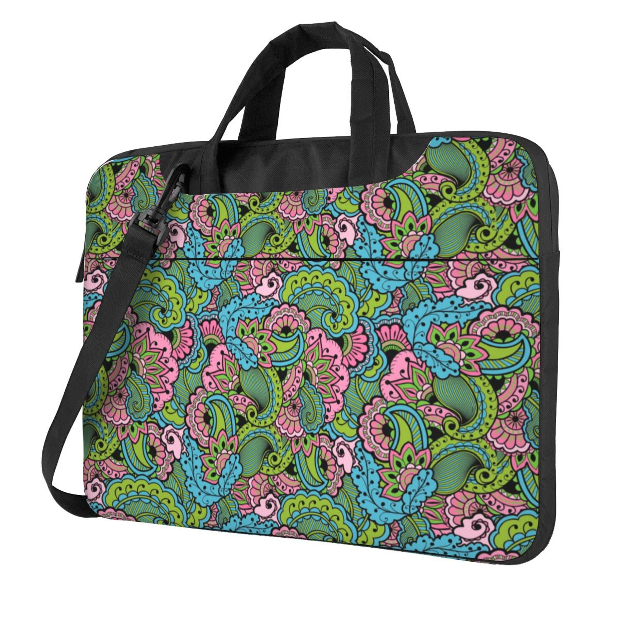 ZICANCN Laptop Case 14 inch, Pink Paisley Flower Art Work Shoulder