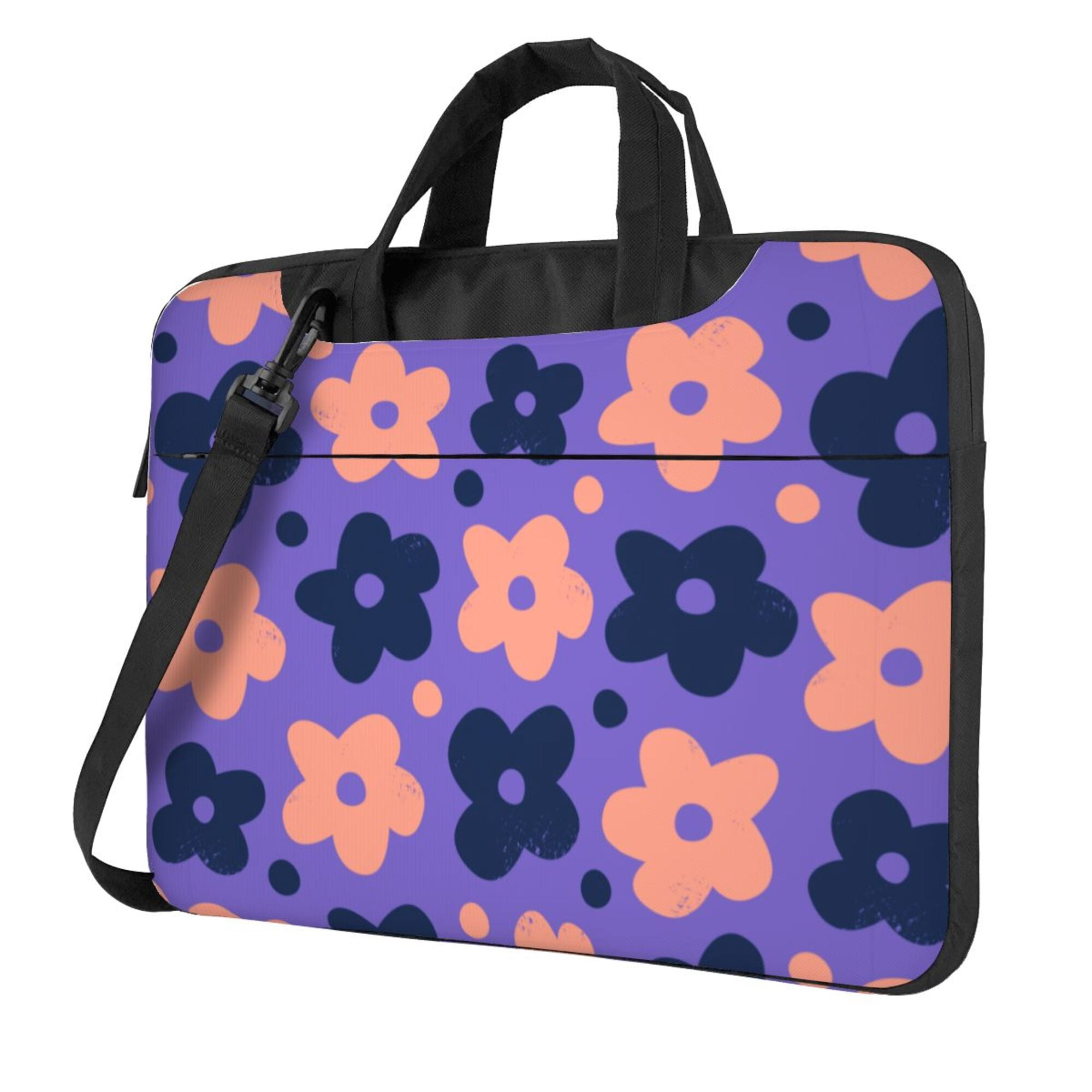 ZICANCN Laptop Case 14 inch, Purple Cartoon Floret Work Shoulder ...