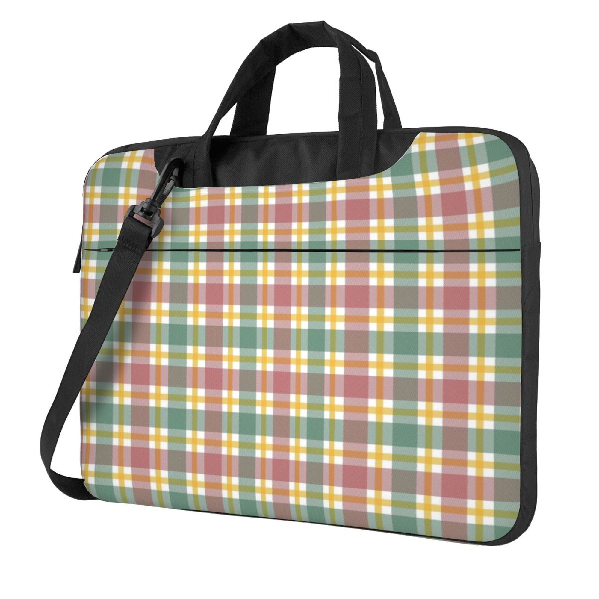 ZICANCN Laptop Case 14 inch, Red Green Plaid Check Work Shoulder ...