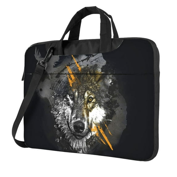 ZICANCN Laptop Case 14 inch, Wolf Animal Wildlife Work Shoulder Messenger Business Bag for Women and Men