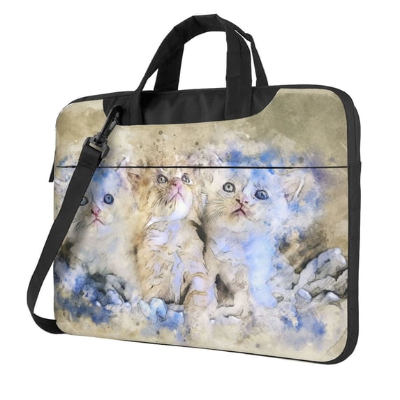 ZICANCN Laptop Case 15.6 inch, Cat Page Three Work Shoulder Messenger Business Bag for Women and Men
