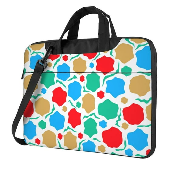 ZICANCN Laptop Case 15.6 inch, Colorful Hexagon Seamless Work Shoulder Messenger Business Bag for Women and Men
