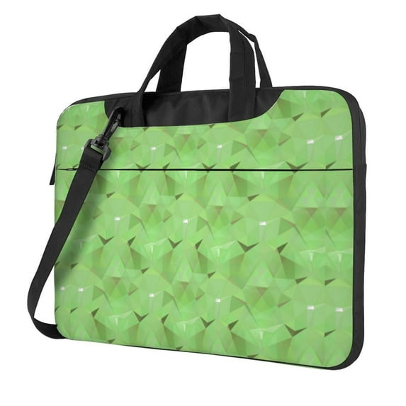 ZICANCN Laptop Case 15.6 inch, Green Abstract Triangles Work Shoulder Messenger Business Bag for Women and Men