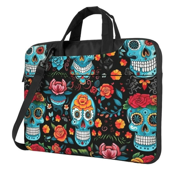 ZICANCN Laptop Case 15.6 inch, Skull of Death Work Shoulder Messenger Business Bag for Women and Men