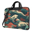 thumbnail image 1 of ZICANCN Laptop Case 15.6 inch, Vintage Japanese Crashing Wave Work Shoulder Messenger Business Bag for Women and Men, 1 of 9