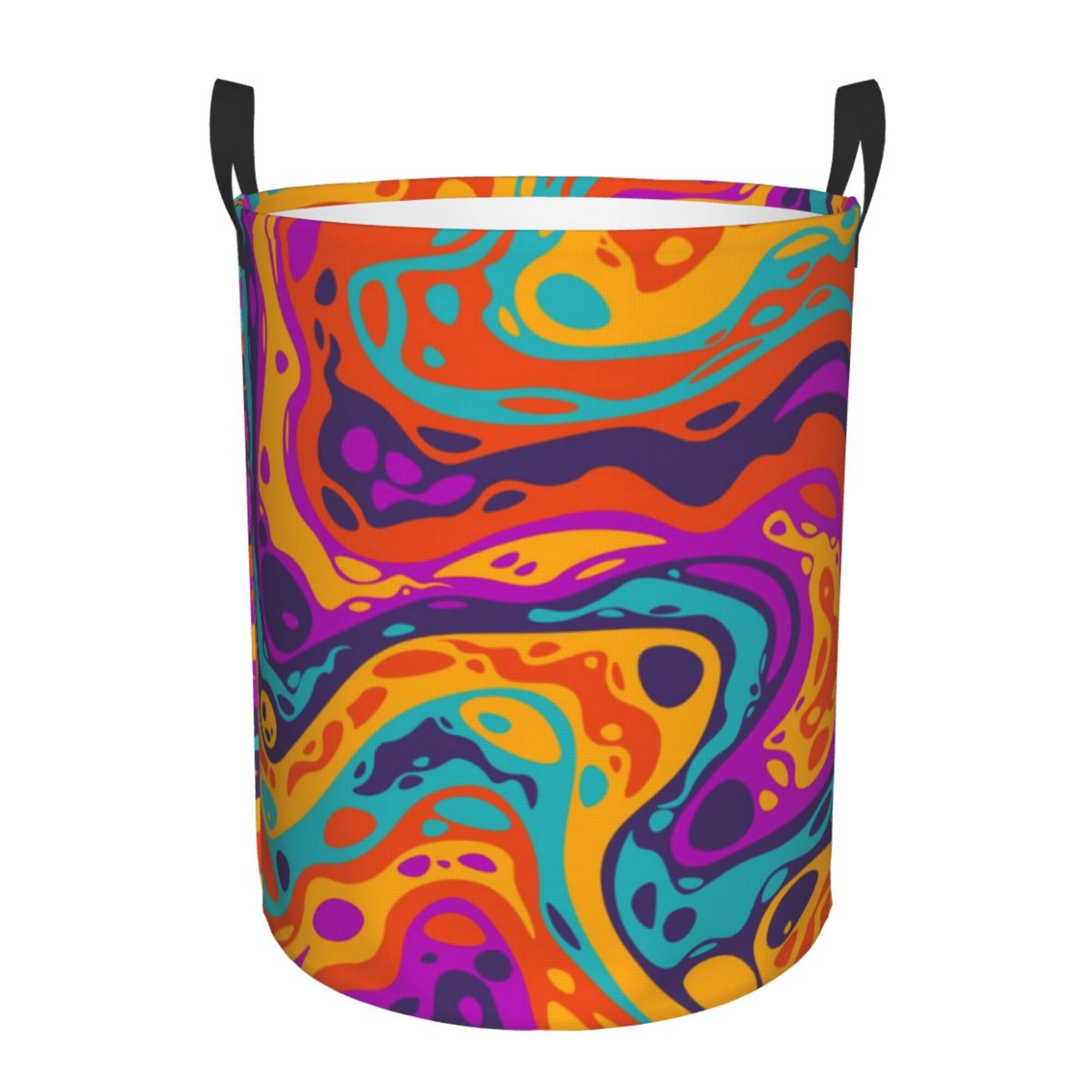 Psychedelic Geometric Print Laundry Basket