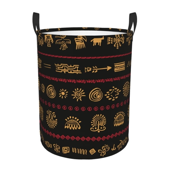 ZICANCN Laundry Basket Organizer, Bohemian Wind Tribe Elements Collapsible Hamper for Bathroom Bedroom Laundry Room, Medium Size