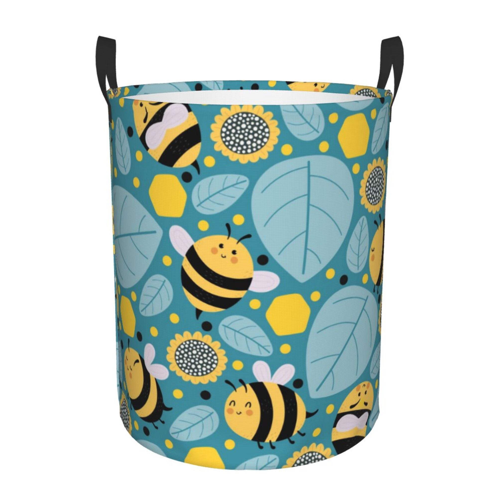 ZICANCN Laundry Basket Organizer, Cartoon Bumble Bee Sunflower