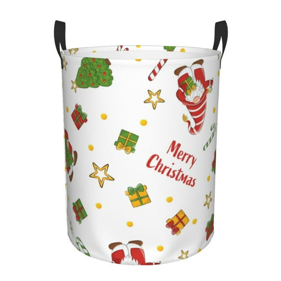ZICANCN Laundry Basket Organizer, Christmas Cute Tree Snowman Collapsible Hamper for Bathroom Bedroom Laundry Room, Medium Size