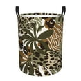 thumbnail image 1 of ZICANCN Laundry Basket Organizer, Teal Leopard Leaf Collapsible Hamper for Bathroom Bedroom Laundry Room, Small Size, 1 of 7