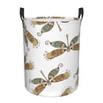 thumbnail image 1 of ZICANCN Laundry Basket Organizer, Vintage Dragonfly Pattern Collapsible Hamper for Bathroom Bedroom Laundry Room, Medium Size, 1 of 7