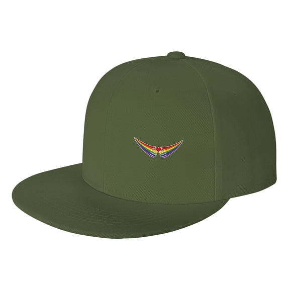 ZICANCN Love Rainbow Heart Baseball Caps, Trucker Hats for Men And Women, Adjustable Breathable Flat Caps, Moss Green