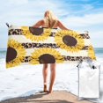 thumbnail image 1 of ZICANCN Microfiber Beach Towels, Yellow Sunflowers Leopard Print Quick Dry Bath Towels 31.5"x63" Inch Oversized for Adults Men Women, 1 of 9