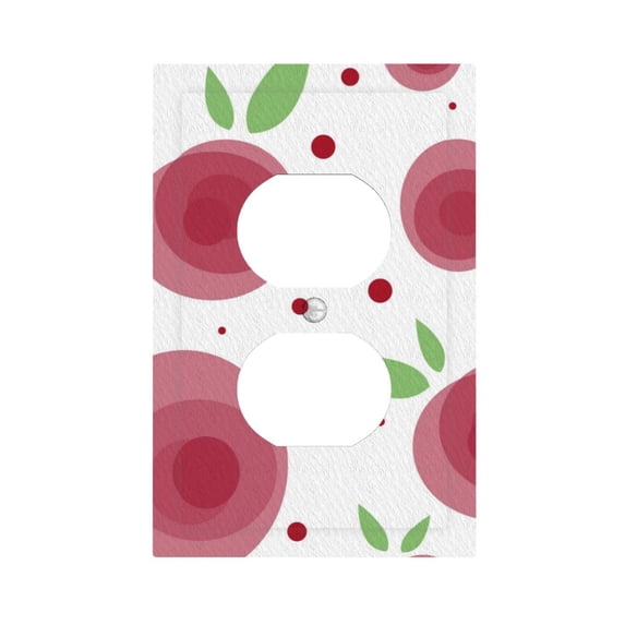 ZICANCN Outlet Covers Wall Plate, Blooming Cartoon Rose Flowers Light Switch Cover Decorative, Duplex Toggle Combo 1-Gang