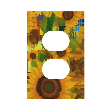 ZICANCN Outlet Covers Wall Plate, Bunch Sunflowers Yellow Light Switch Cover Decorative, Duplex Toggle Combo 1-Gang