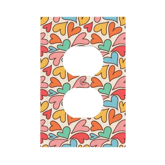 ZICANCN Outlet Covers Wall Plate, Colorful Groovy Love Light Switch Cover Decorative, Duplex Toggle Combo 1-Gang