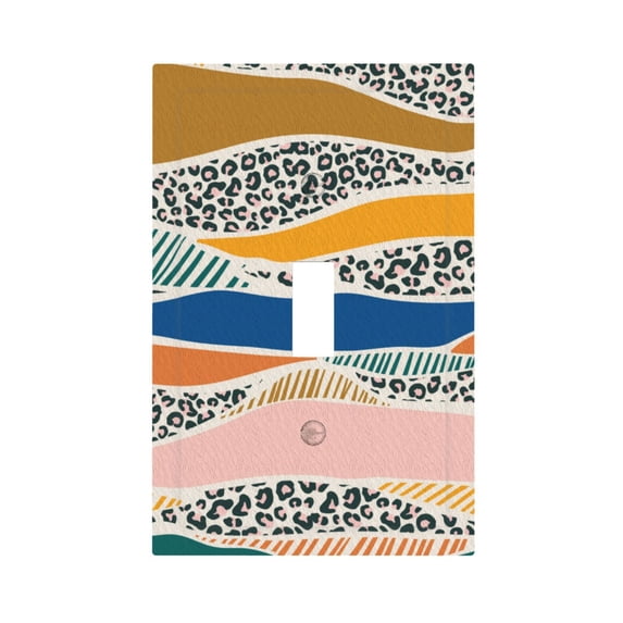 ZICANCN Outlet Covers Wall Plate, Colorful Leopard Print Light Switch Cover Decorative, Duplex Toggle Combo 1-Gang