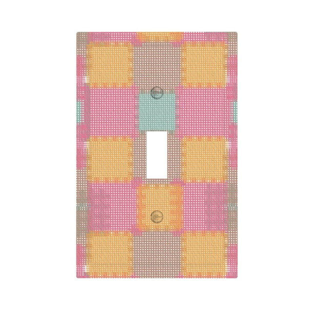 ZICANCN Outlet Covers Wall Plate, Colorful Puzzle Grid Light Switch Cover Decorative, Duplex Toggle Combo 1-Gang