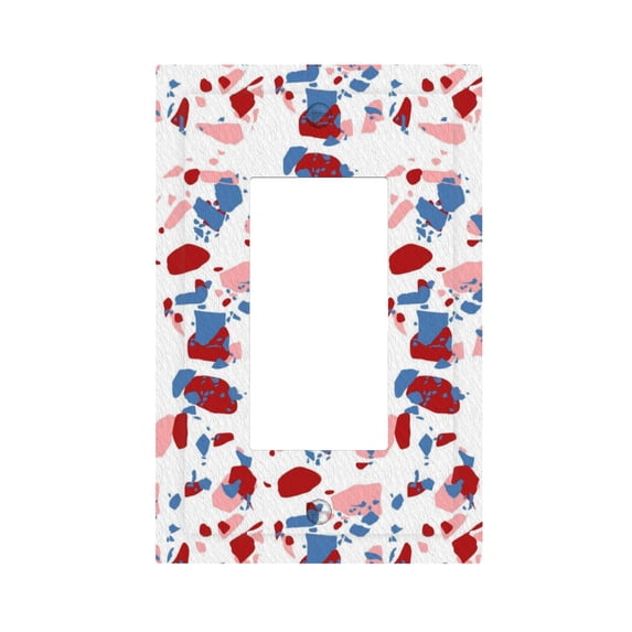 ZICANCN Outlet Covers Wall Plate, Colorful Terrazzo Stone Texture Light Switch Cover Decorative, Duplex Toggle Combo 1-Gang