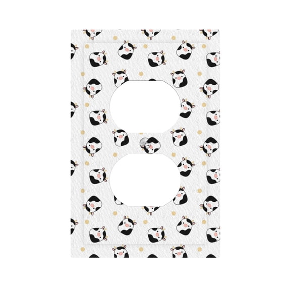 ZICANCN Outlet Covers Wall Plate, Cows Kawaii Dots Light Switch Cover Decorative, Duplex Toggle Combo 1-Gang